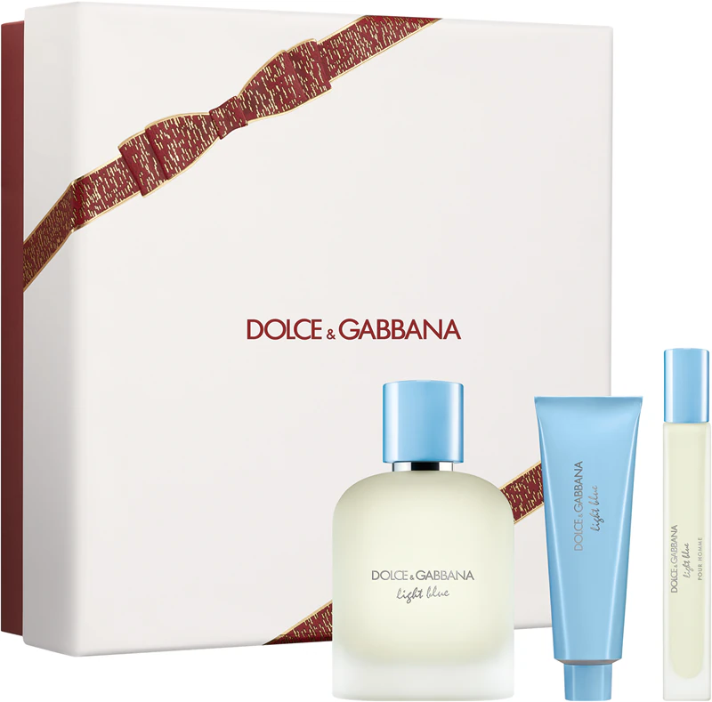 Conjunto de presente Dolce&Gabbana Light Blue Pour Homme EDT Trio para homens