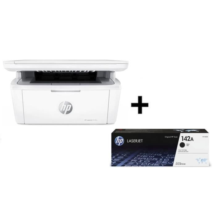 HP LaserJet M140w Schwarzweiß-Laser-Multifunktionsdrucker + Original schwarze Tonerkartusche W142A