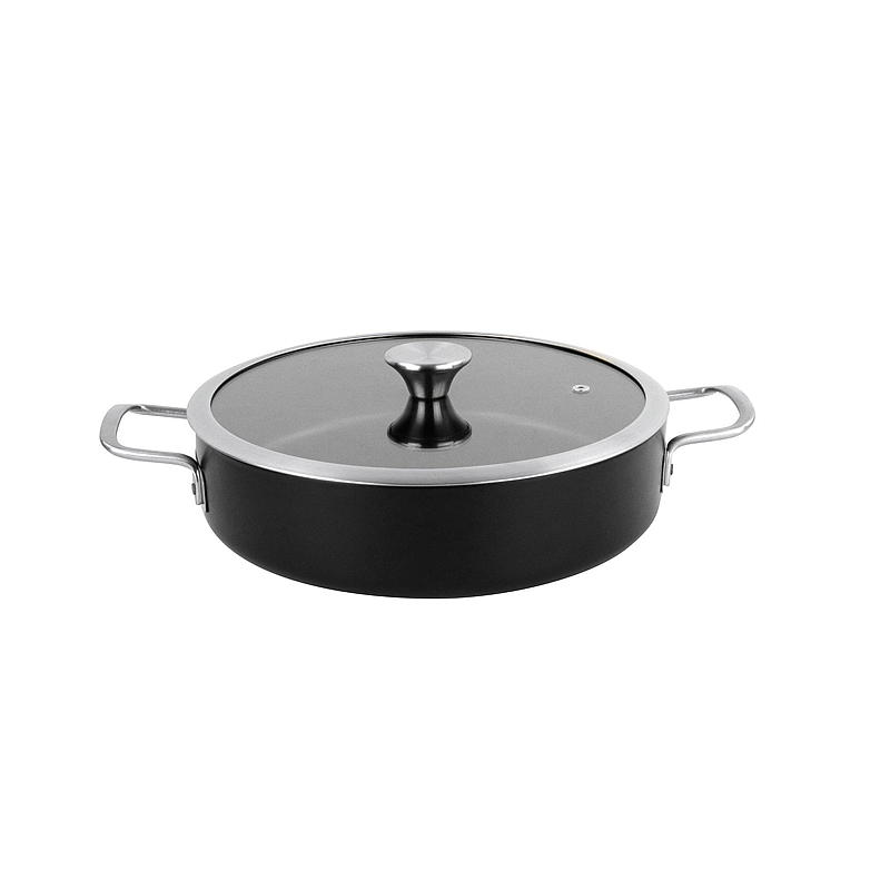 Padella da chef Cuisine ø 28 cm bassa con coperchio in vetro Chef