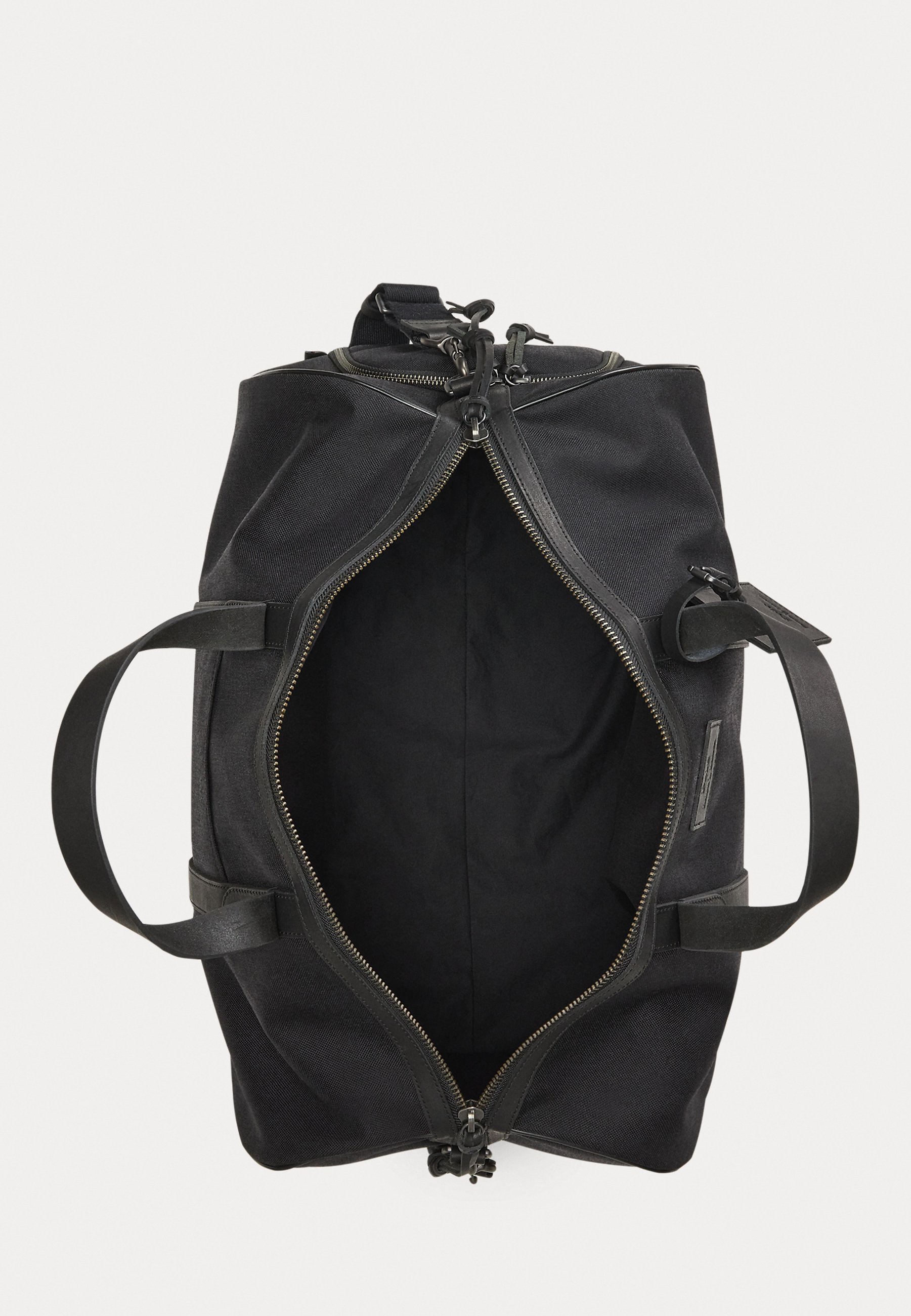 LEATHER-TRIM OXFORD DUFFEL - Víkendová taška - black/black