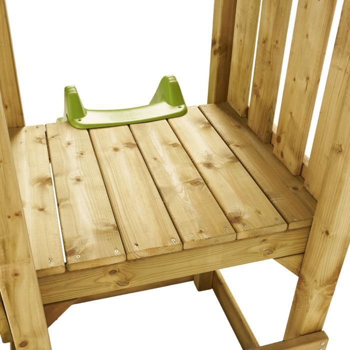 KANGUI WALLI 90 Zona de juegos infantil de madera: tobogán, columpios, estructura para trepar y casita de juegos.