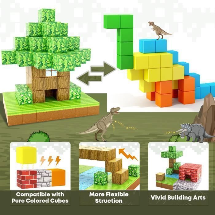 Blocs de construction magnétique BLEOSAN - 100 pièces - 25x25x25mm -Jouet Enfant