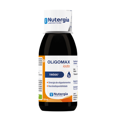 Suplemento tiroideo con yodo Nutergia OliGomax, rico en yodo, 150 ml.