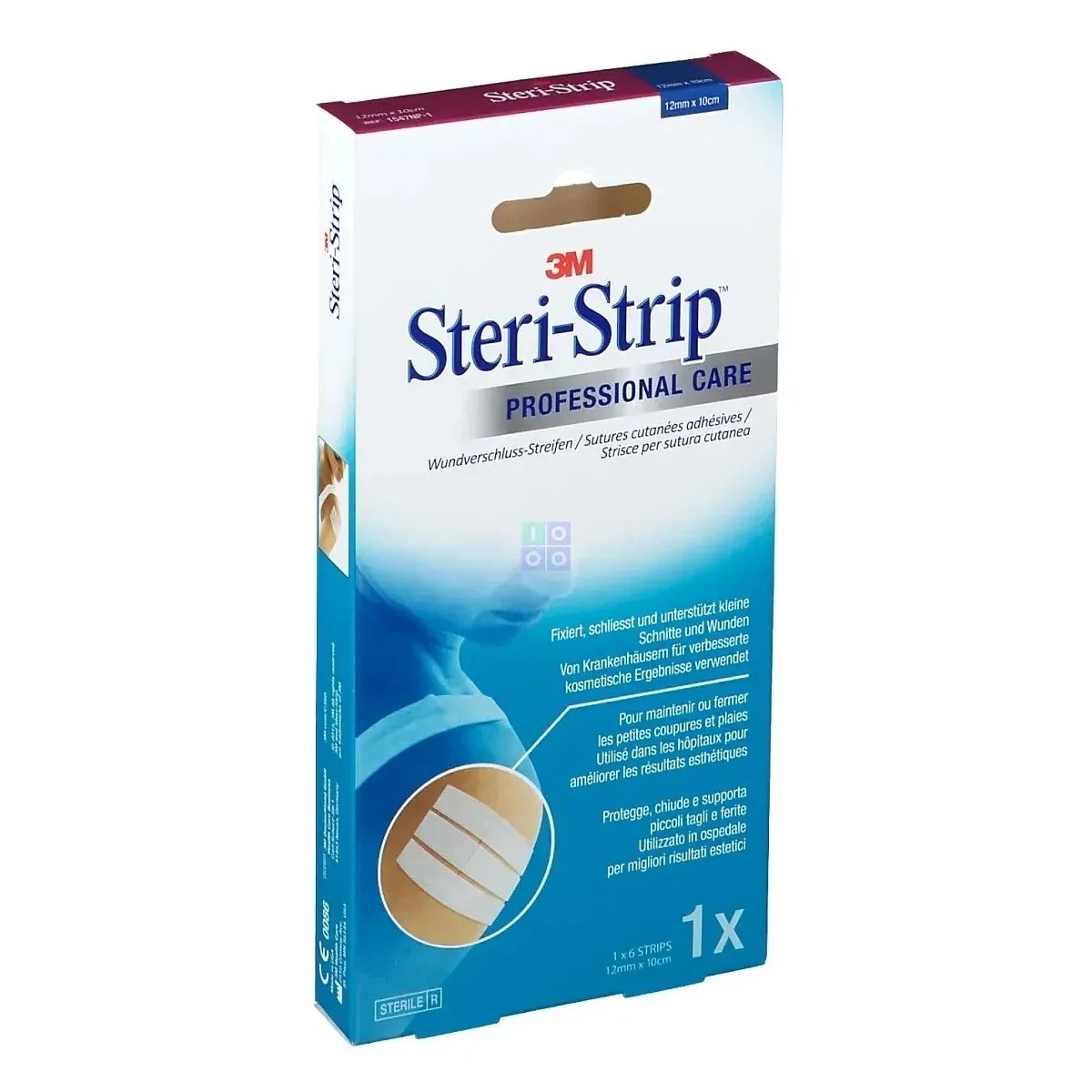 Apósitos 3M Steri-Strip de 12 x 100 mm, 6 unidades