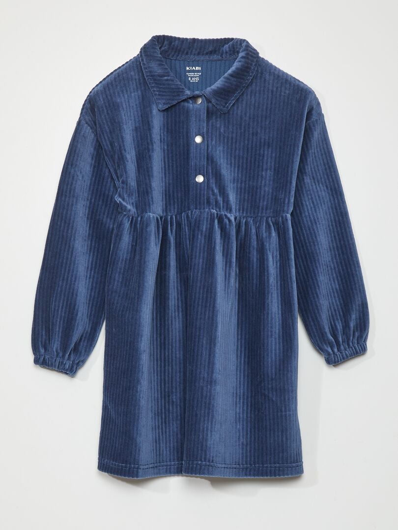 Sukienka aksamitna - ciemnoniebieska