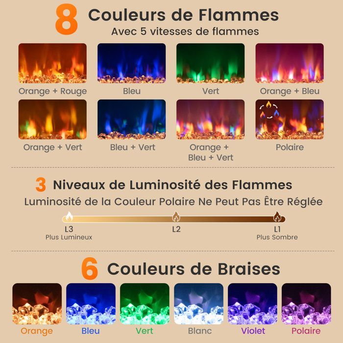 Chimenea eléctrica GOPLUS de 1500 W y 45 cm (18