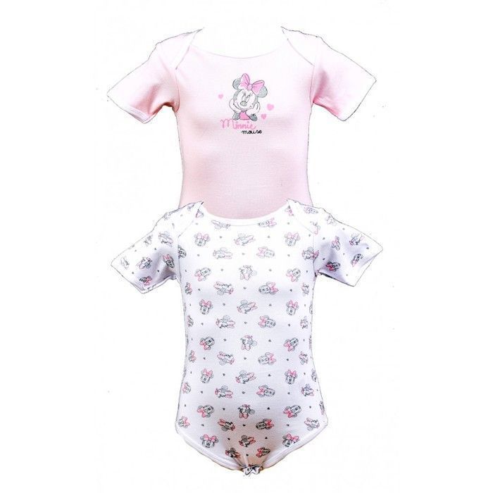 Babyrompertje - OZABI - Minnie Mouse meisje - Korte mouwen - 100% katoen - Maat 6 tot 24 maanden