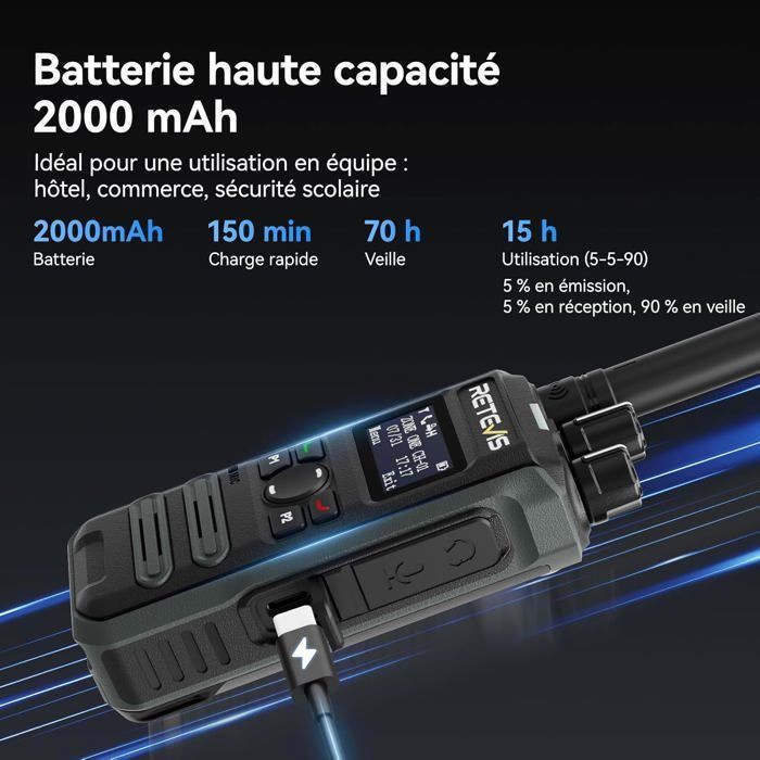 Walkie Talkie Retevis P3 DMR, compatible con Motorola, carga rápida, mini talkie de alta potencia, largo alcance con SMS, pantalla