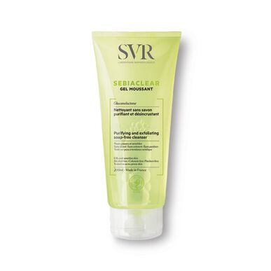 SVR Sebiaclear Gel Moussant Nettoyant Sans Savon -geelivaahtoinen puhdistusaine rasvaiselle iholle 200 ml 200 ml