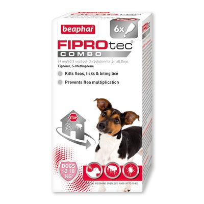 beaphar FIPROtec® COMBO Floh- und Zeckenmittel Spot-On für Hunde - S (2-10 kg)