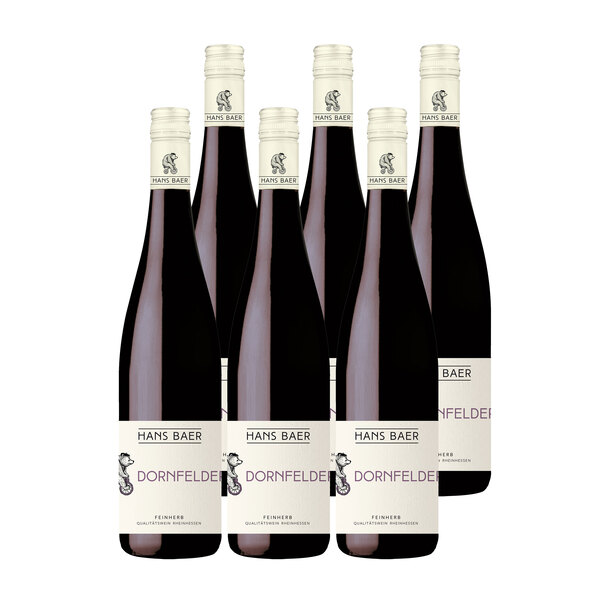 Dornfelder semi-seco Rheinhessen, 6 garrafas de 0,75 l cada