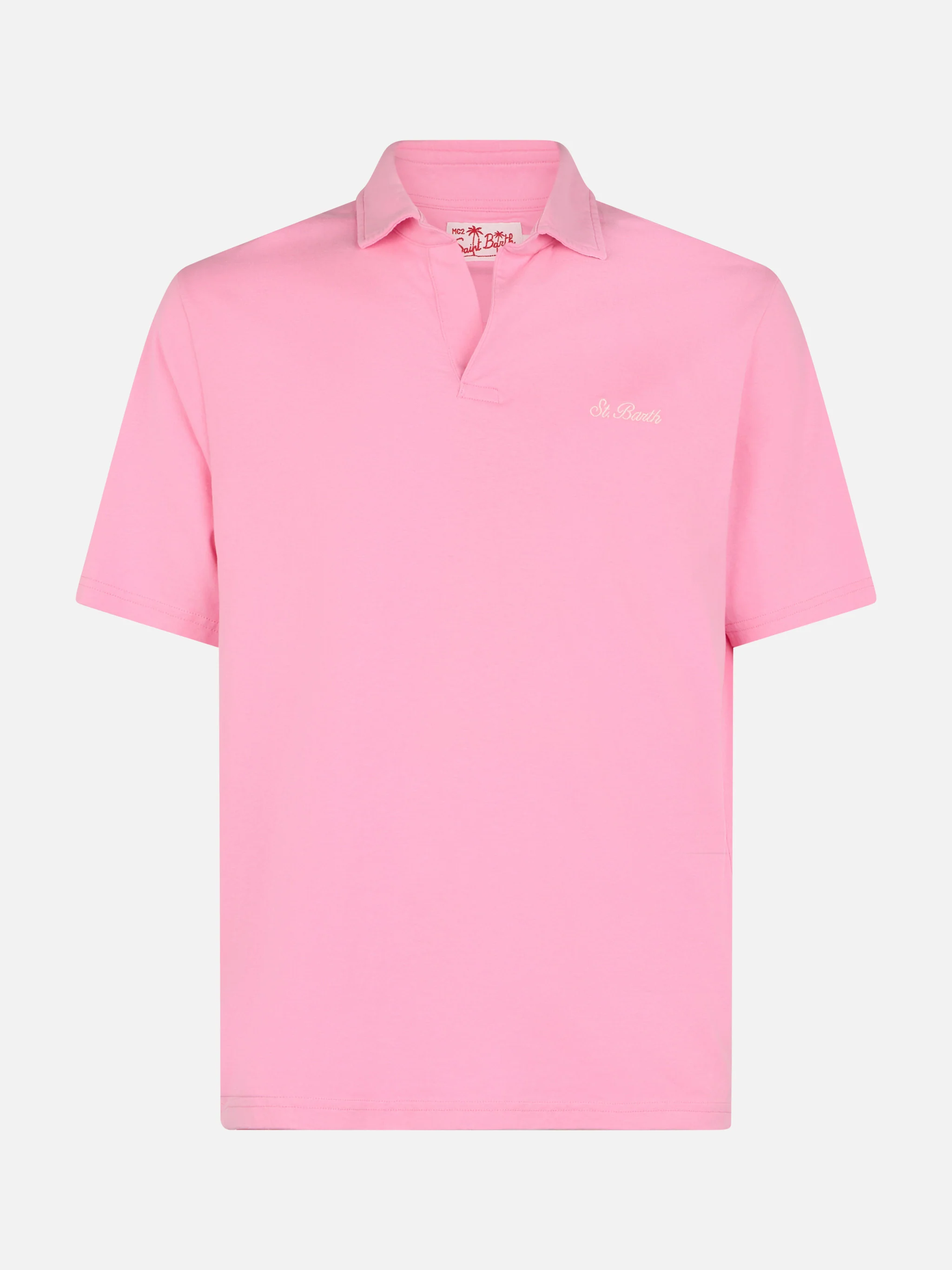 Brighton roze katoenen jersey herenpoloshirt
