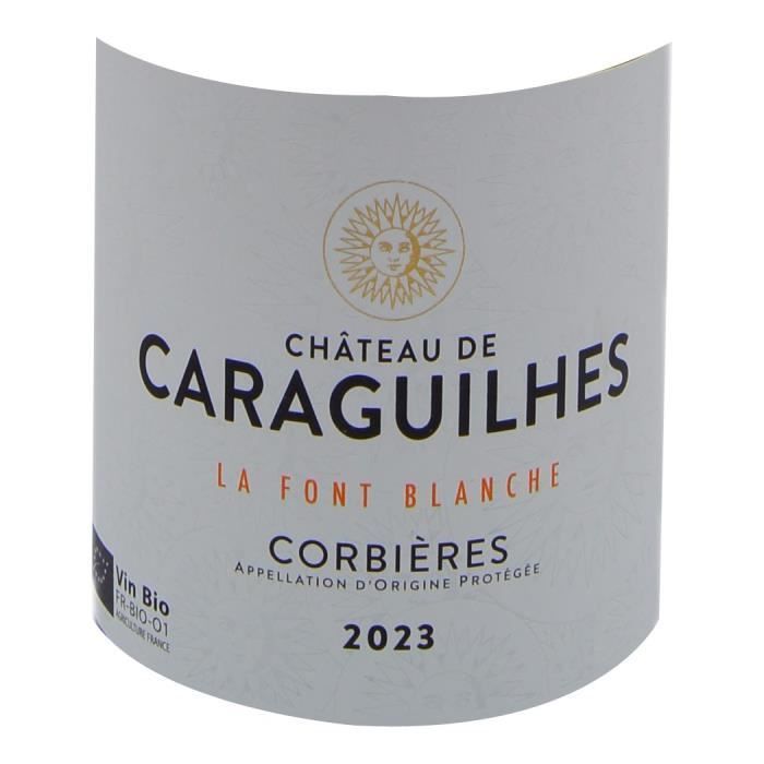 Château des Caraguilhes Cuvée La Font Blanche 2023 Corbières - Vin blanc de Languedoc-Roussillon - Bio