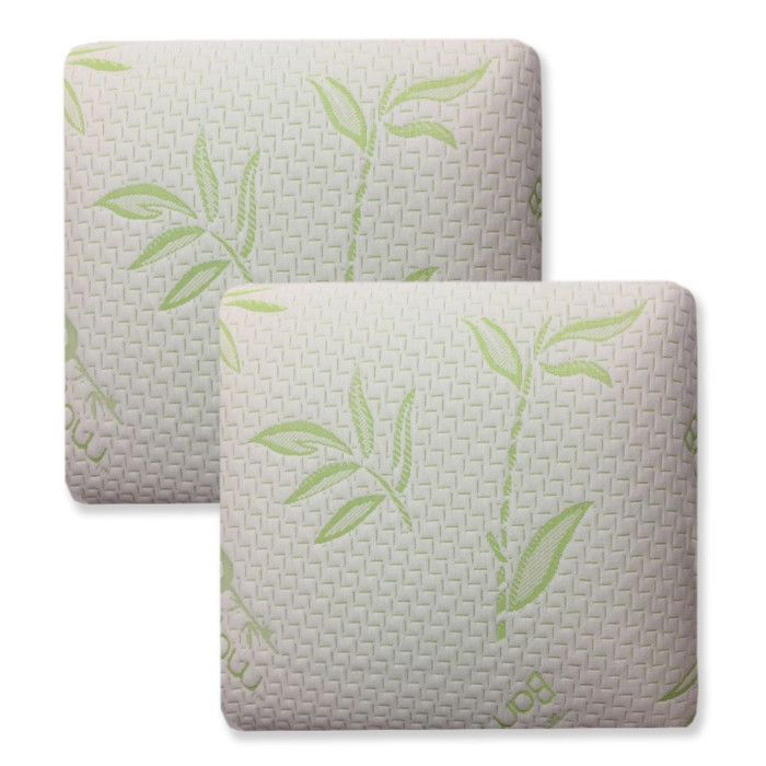 ALPES BLANC - Juego de 2 almohadas de espuma viscoelástica de 60x60 cm - Soporte cervical, hipoalergénicas, confort duradero - reparadoras