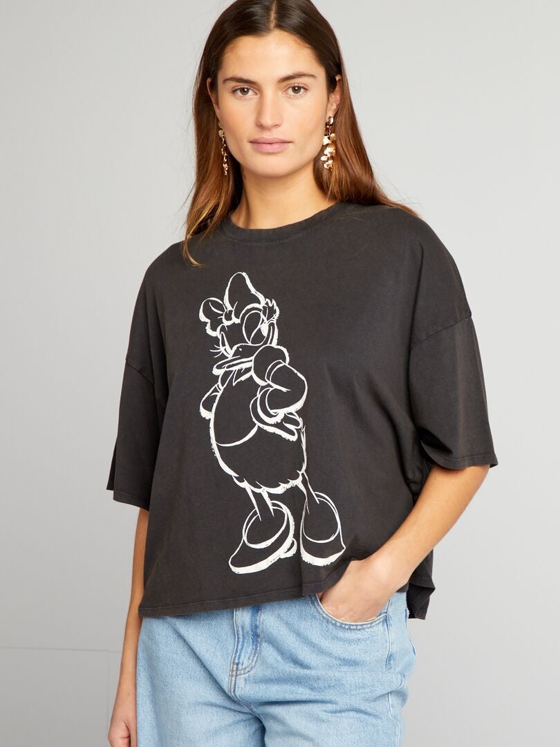 'Paperina' T-shirt met korte mouwen - ZWART