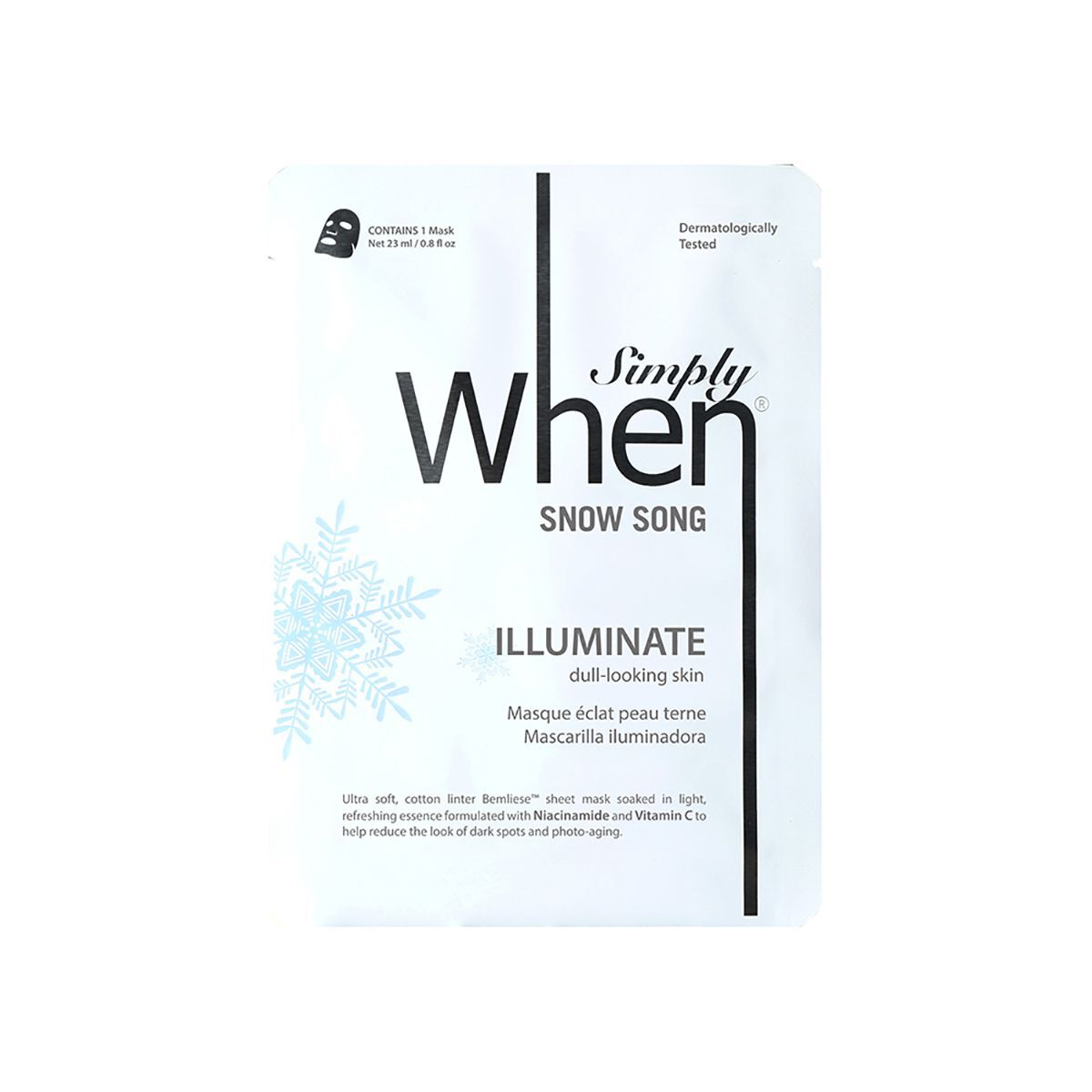 When Simply Korean Brightening Face Mask 23ml Snow Song