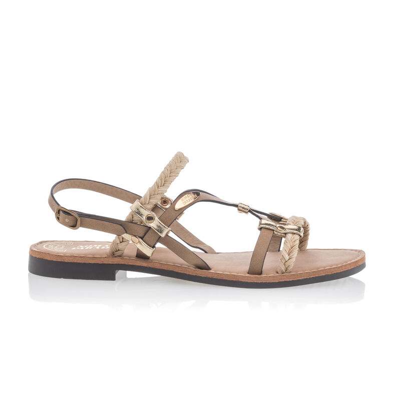 Sandalias beige para mujer / Zapatos de punta abierta
