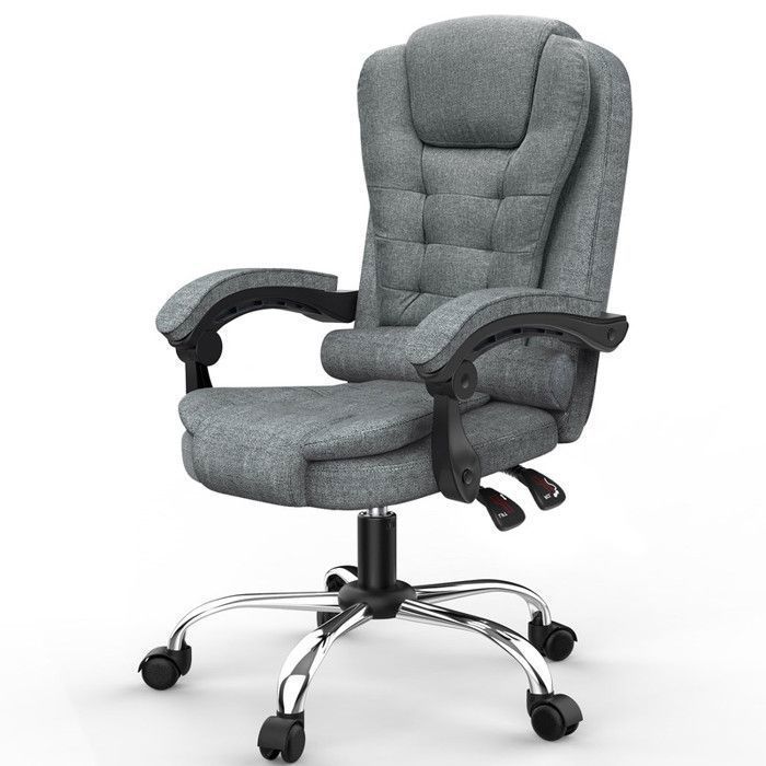 Silla de oficina ergonómica - Silla de oficina Rattantree - Altura regulable - Giratoria - Acolchado doble grueso - Gris oscuro