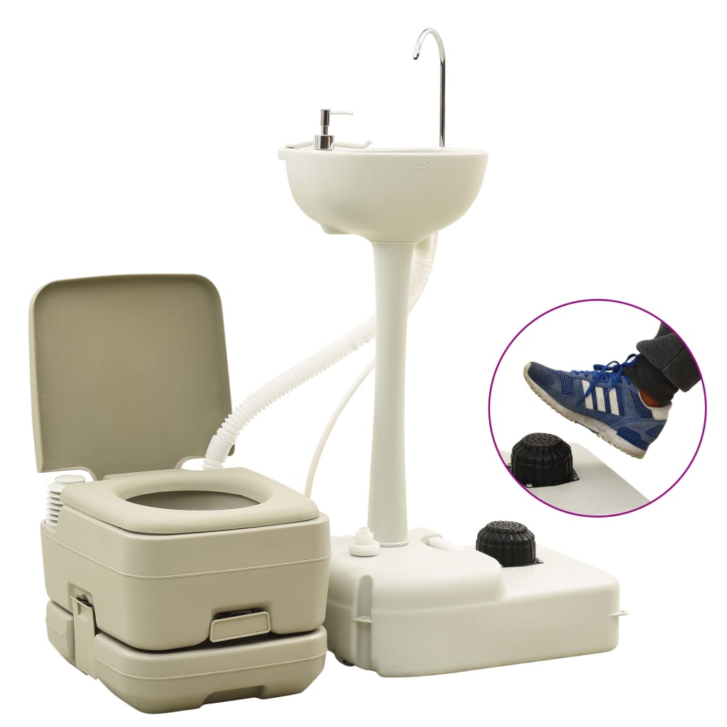 Vidaxl camping toilet og håndvask sæt