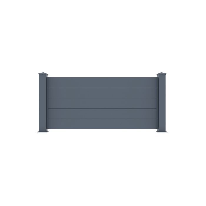 Gartenzaun - CASANOOV - NIESEN - 1,9m H.90cm - Grau Anthrazit - Aluminium
