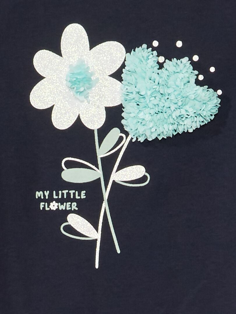 Camiseta de malha com estampa divertida - AZUL