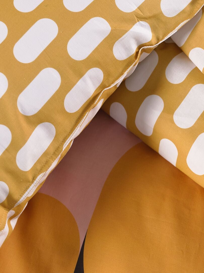 Conjunto de cama estampado - casal - AMARELO