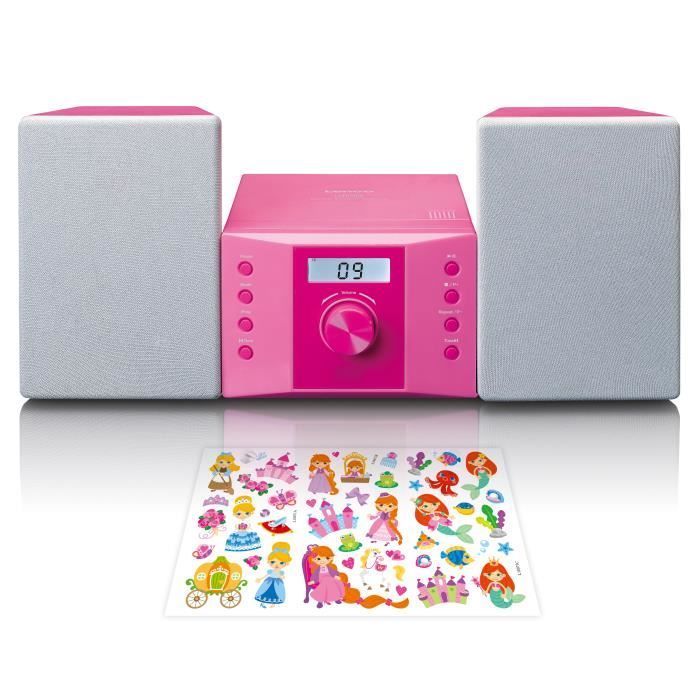 Lenco MC-013PK - HiFi-järjestelmä FM-radiolla ja CD-soittimella - Vaaleanpunainen