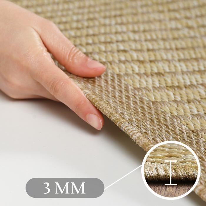 Alfombra de cocina lisa, diseño resistente a la intemperie, lavable, disponible en varios tamaños y colores, 280 x 370 cm, color beige.