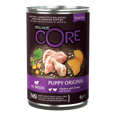 Alimento húmedo para perros Wellness Core Puppy Original de pollo y pavo para todas las razas