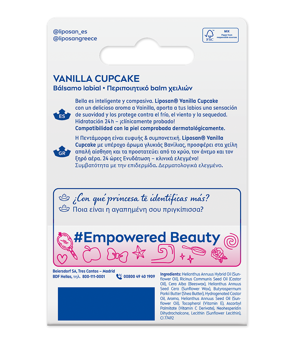 Balzam na pery Disney Princess Belle s vanilkovým cupcakeom, limitovaná edícia Pery: balzamy a starostlivosť