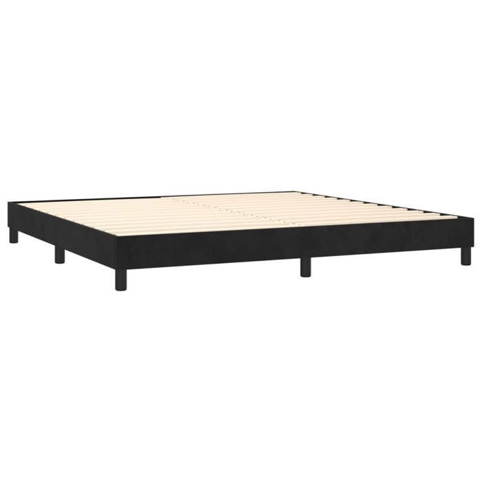 Struttura letto con materasso - Maison Exclusive - Nero - 200x200 cm - Velluto - Massimo relax