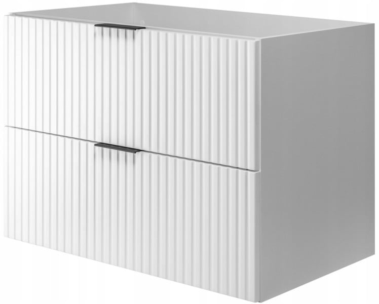 Szafka Pod Umywalkę 80 cm BIAŁA Wisząca RYFLE 2S MDF FLOW