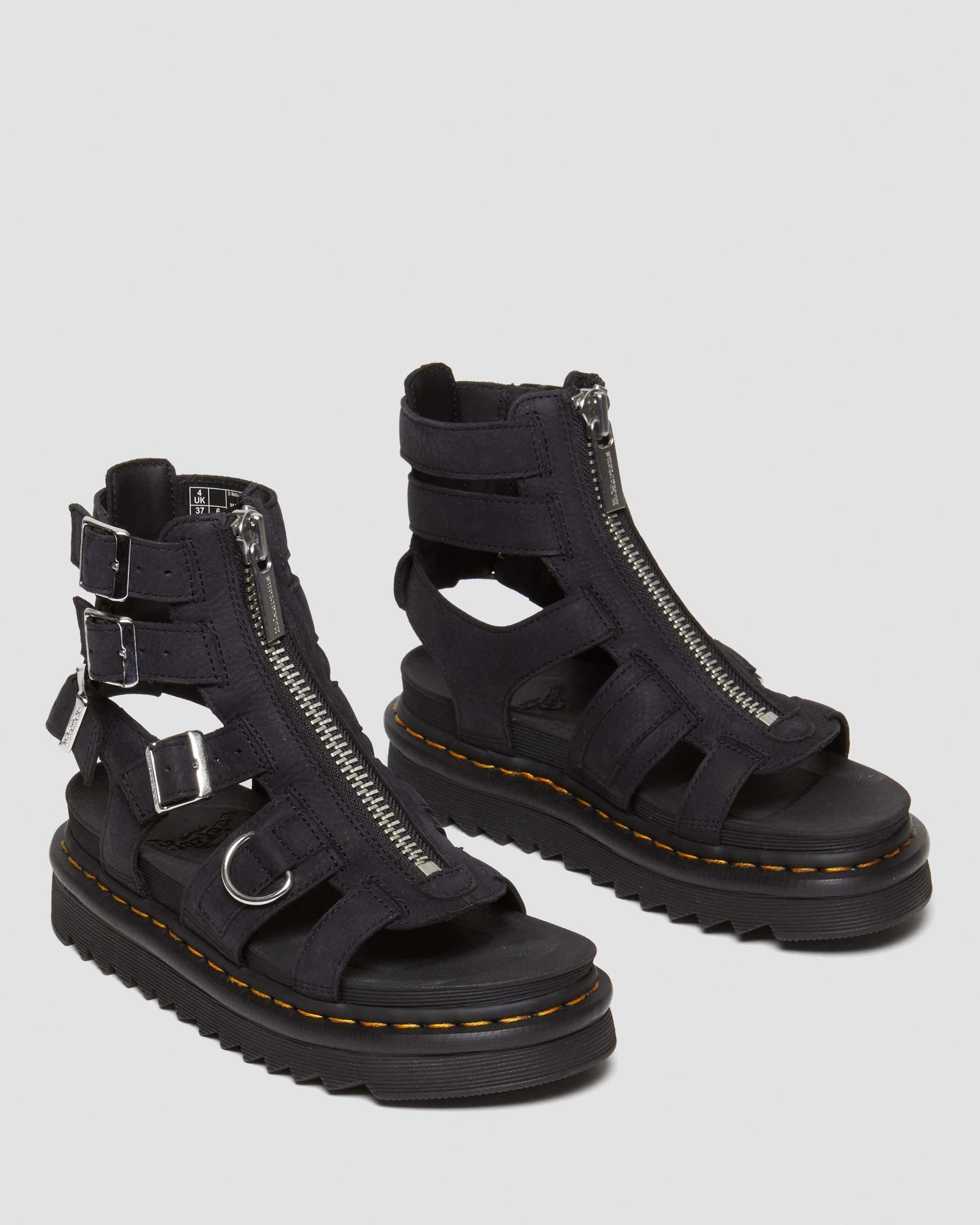 Olson Tumbled Nubuck Leder Gladiatorsandalen mit Reißverschluss