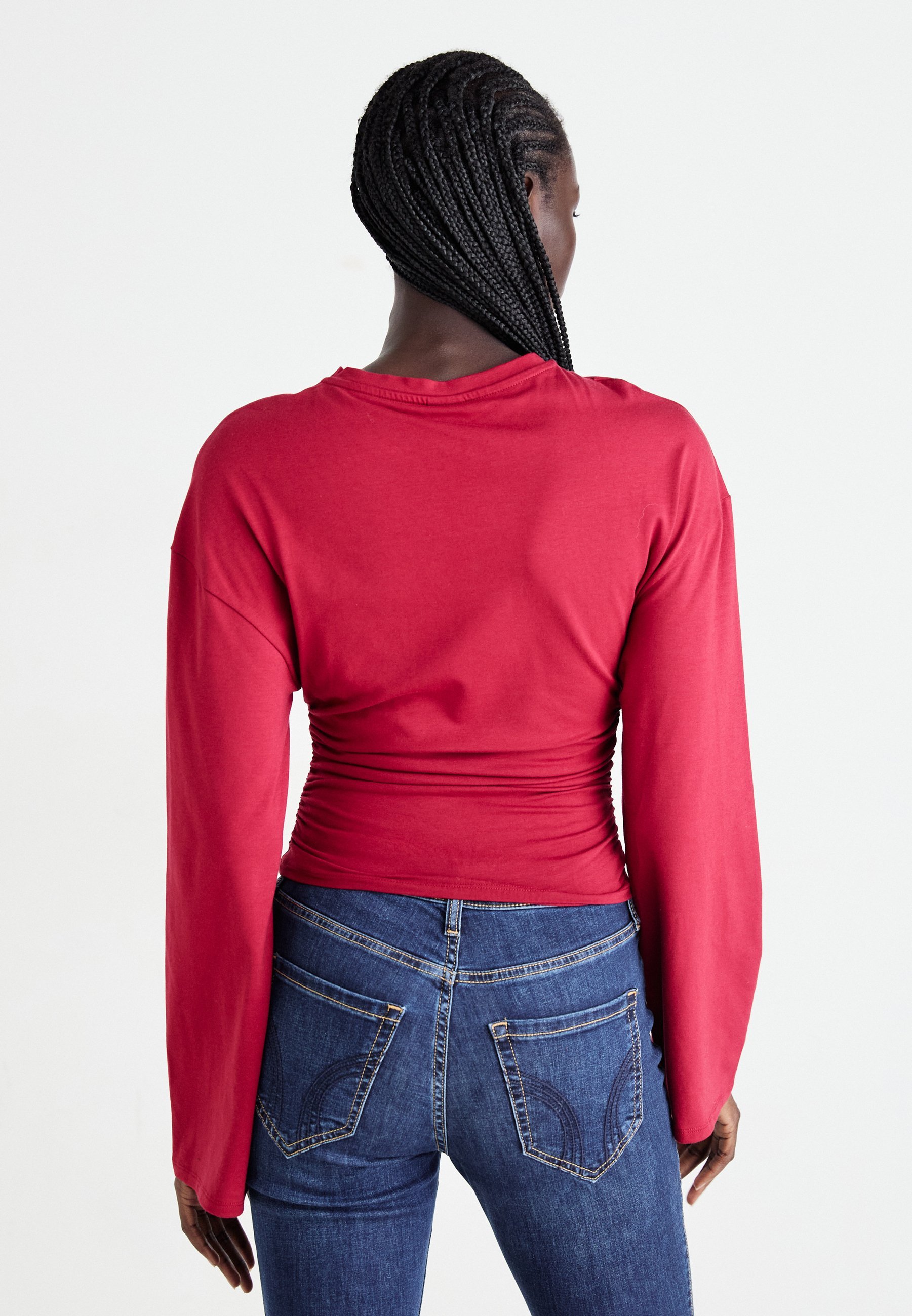 Gina Tricot SOFT TOUCH WIDE SLEEVE - Top met lange mouwen - rot