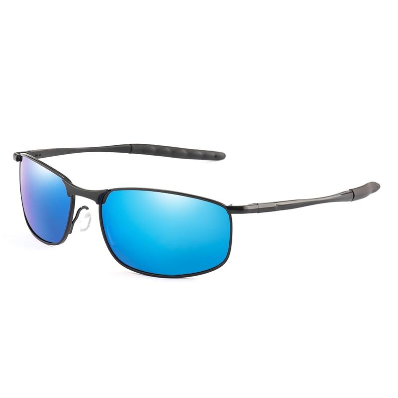 Óculos de Sol Masculinos Polarizados de Marca, Óculos Quadrados de Metal para Dirigir, Proteção UV400