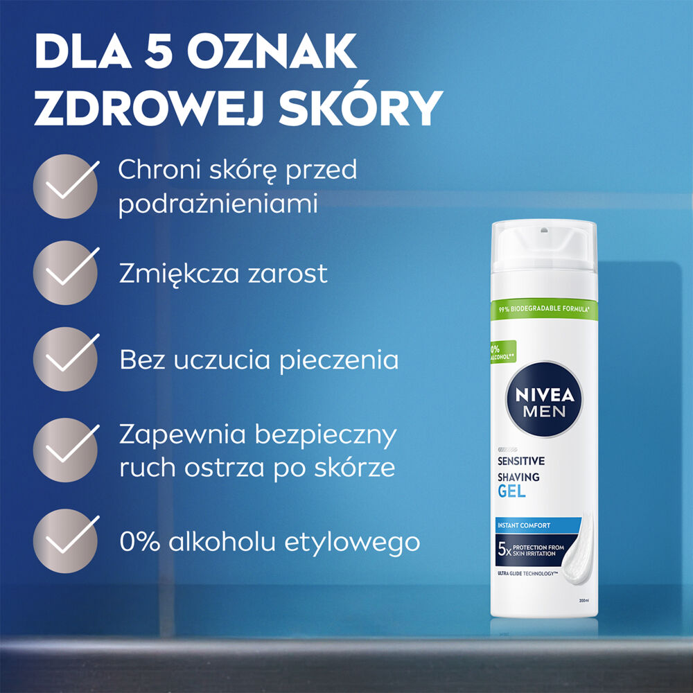 Nivea Men -viilentävä parranajogeeli 200ml herkille miehille