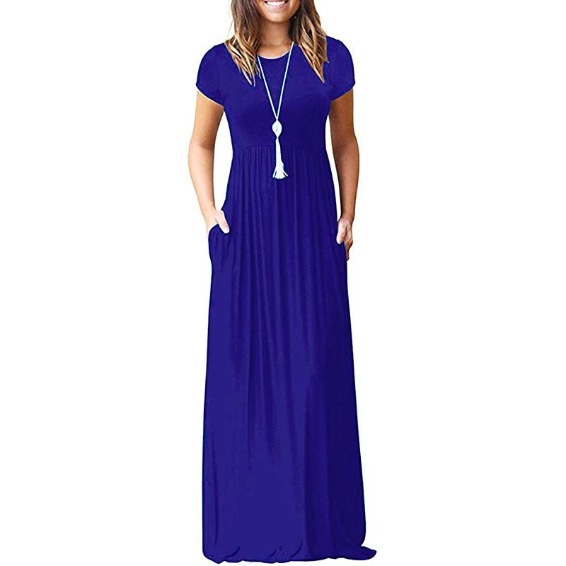 Robes maxi à manches courtes et poches