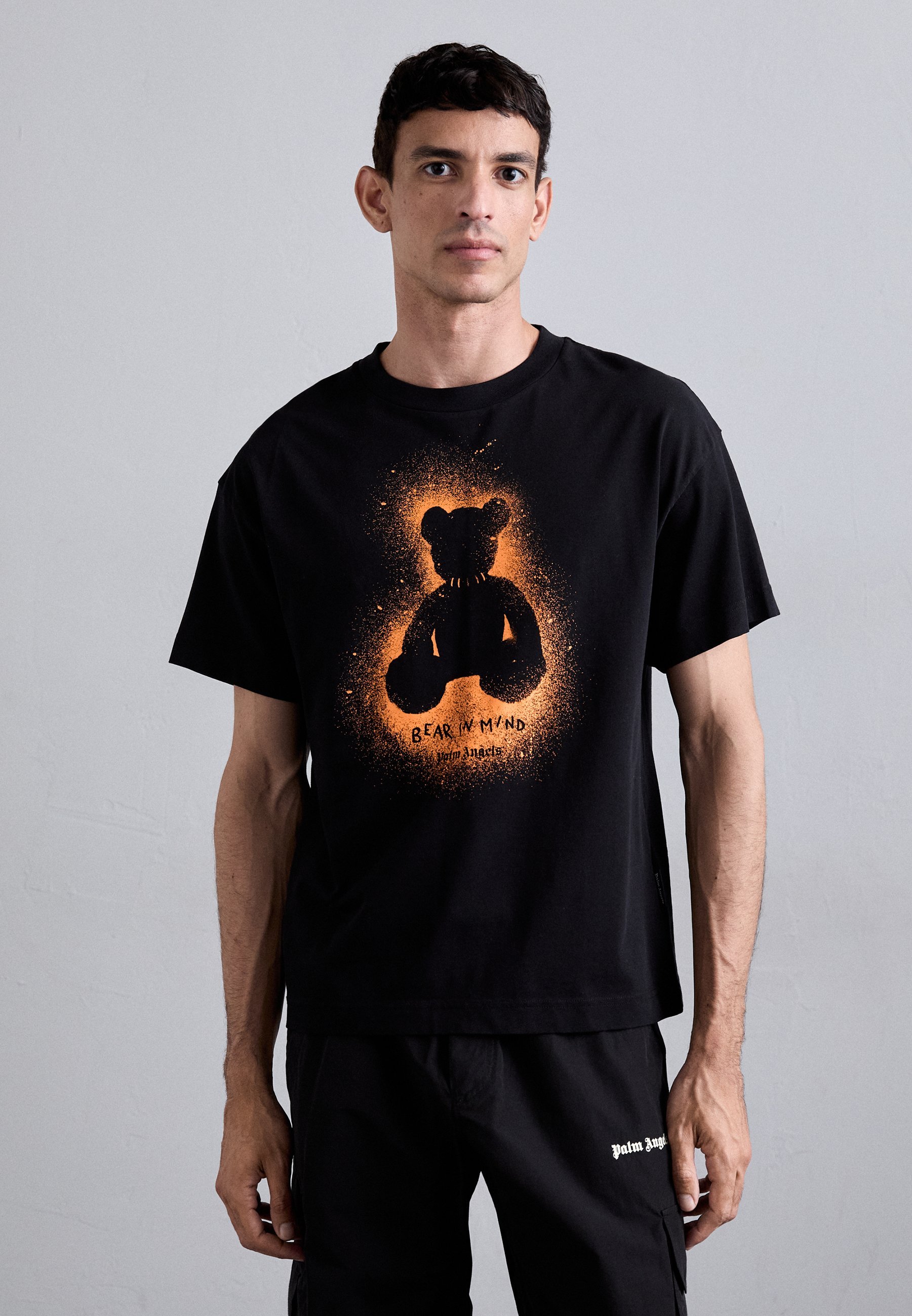 Palm Angels SPRAY BEAR REG T-shirt - T-shirt imprimé - noir/orange