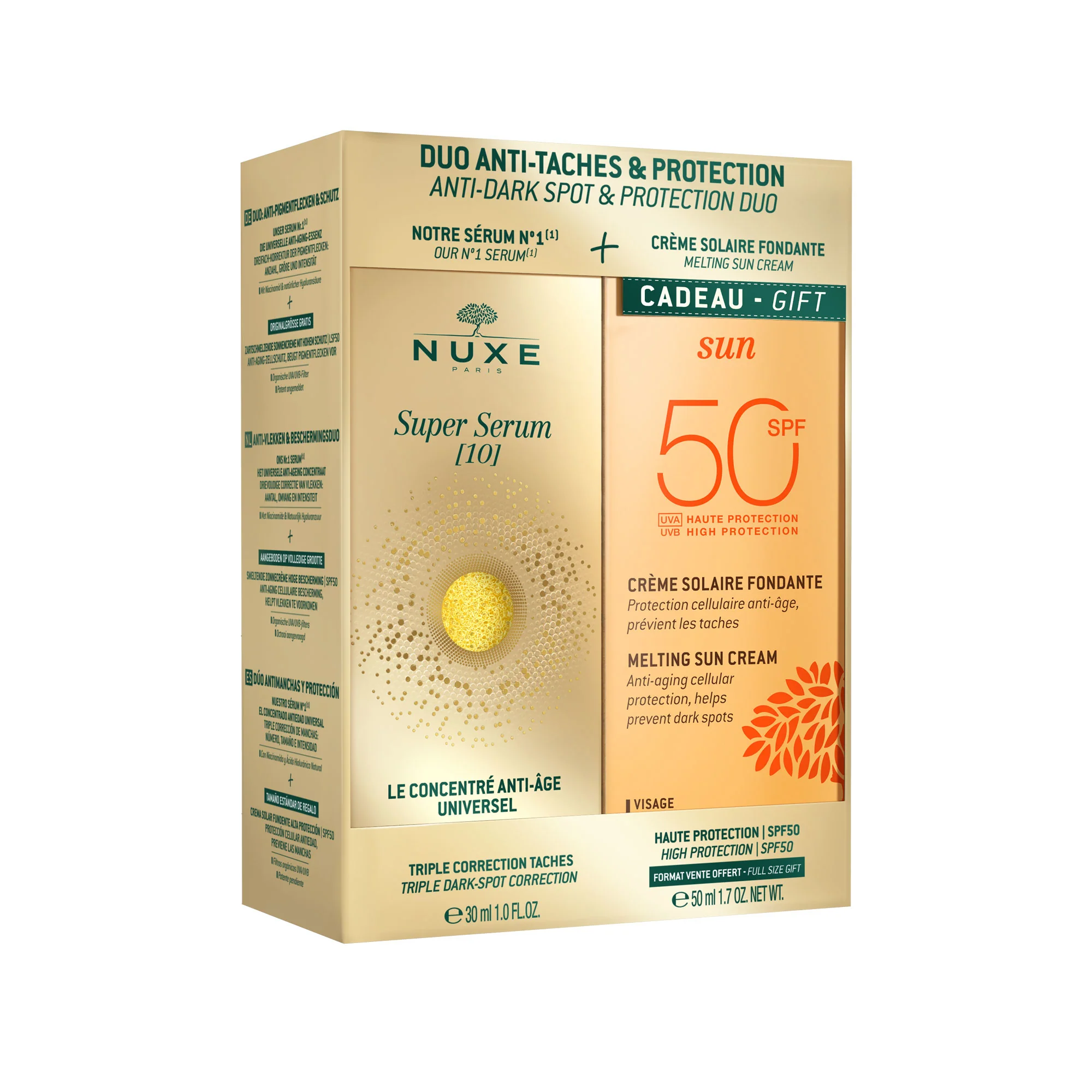 Sun Cofanetto Anti-macchia + Protezione solare - Cofanetto Antimacchie, Cofanetto Solare, Coffret Solare, Siero viso antimacchie, Solare viso alta prot.