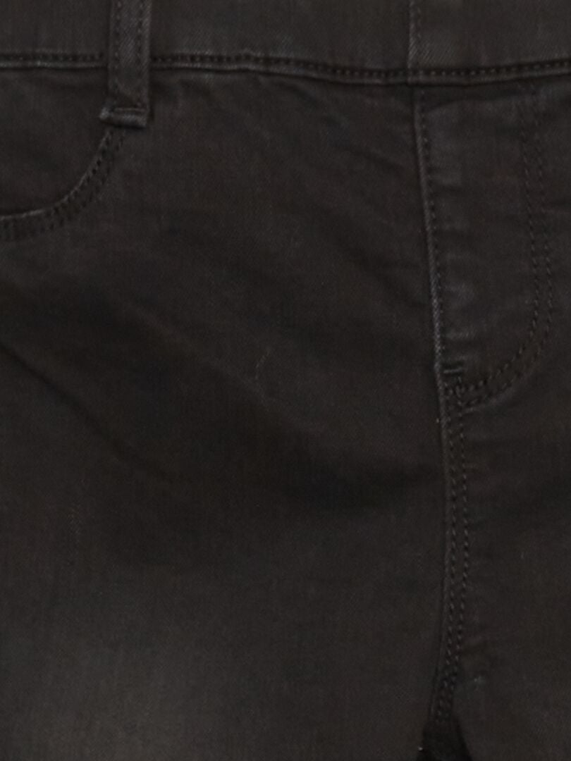 Denim treggings - ZWART