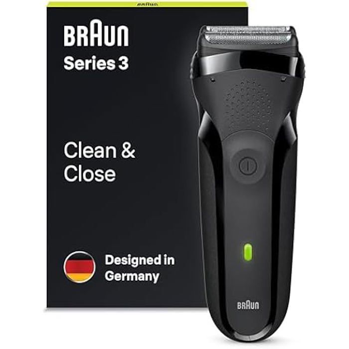 Elektrorasierer - BRAUN - Serie 3 - Wiederaufladbar - Schwarz - Präzisions-Barttrimmer
