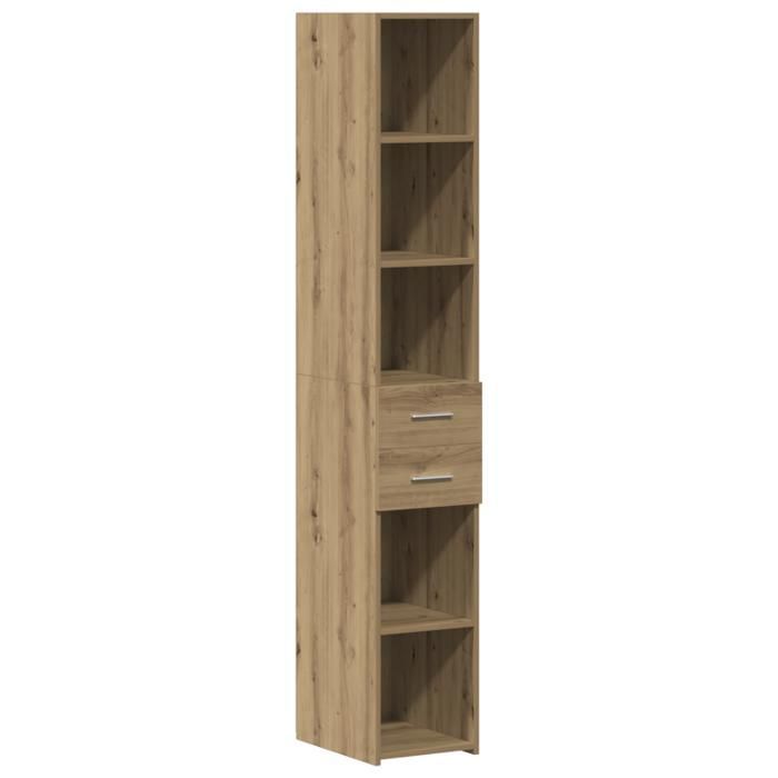 Mueble de almacenamiento estrecho, roble artesanal, 30x42,5x225 cm, madera de ingeniería; Mueble de pared, roble artesanal, 30x42,5x40 cm, madera de ingeniería