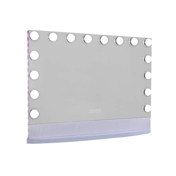 Boxă wireless cu 16 LED-uri reglabile, oglindă cosmetică Hollywood, 80x58cm