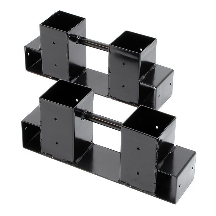 Juego de 2 soportes para leña Wiltec – 335 x 85 x 130 mm – Recubrimiento en polvo – Bases para apilar y almacenar leña