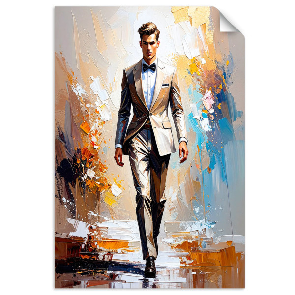 Naklejka samoprzylepna do salonu Feeby Mężczyzna w garniturze 20x30