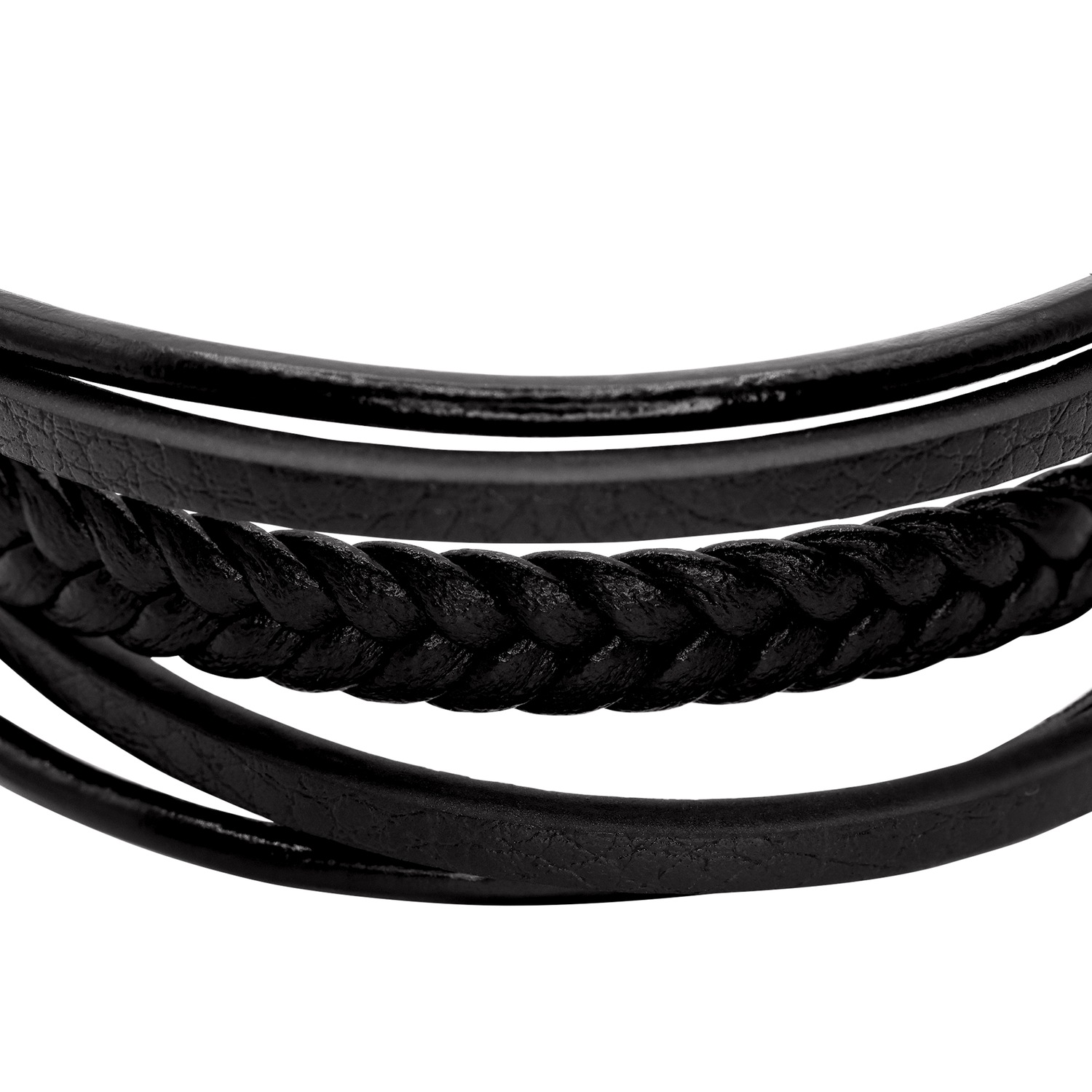 Heideman Bracelet en cuir Joris noir