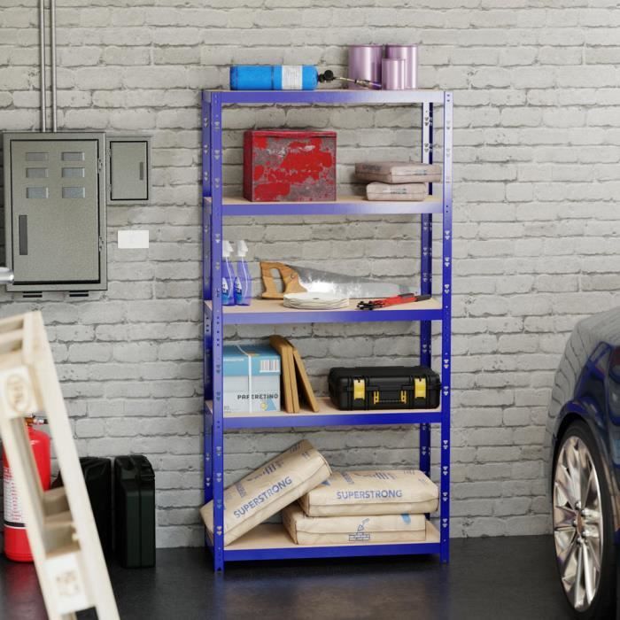 Estantería modular y versátil para taller, garaje... Carga máxima 875 kg - 180x90x40 cm - Azul