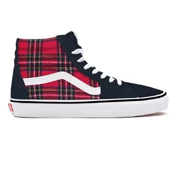 Red Plaid Sk8-Hi Personalizzate