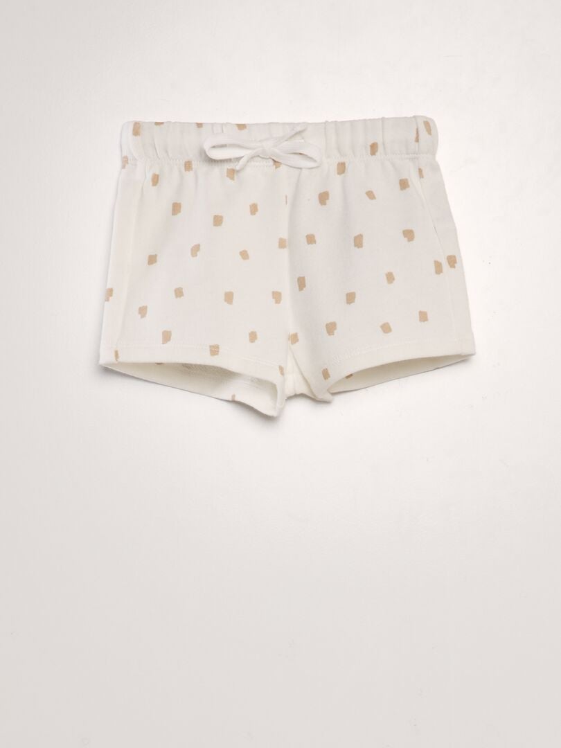 Korte pyjamaset - t-shirt + short - 2-delig - WIT