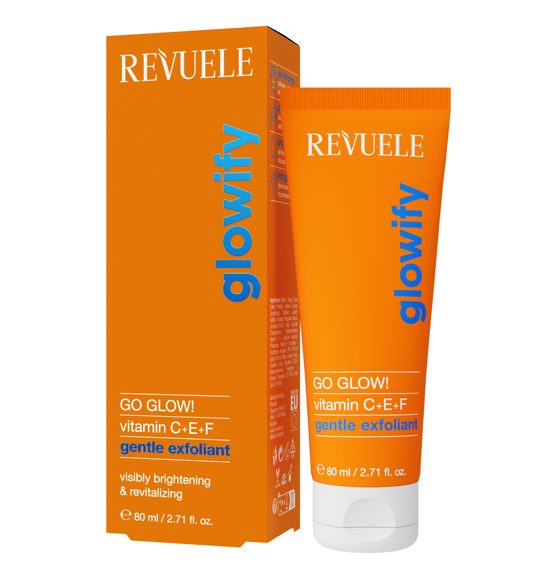 Glowify Go Glow! Nježni piling s vitaminima CE F Piling za lice